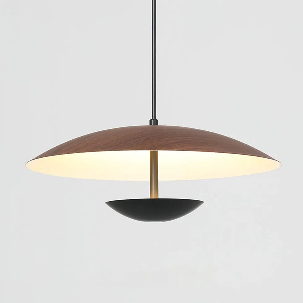 Wooden Disc-shaped LED Dining Pendant Light