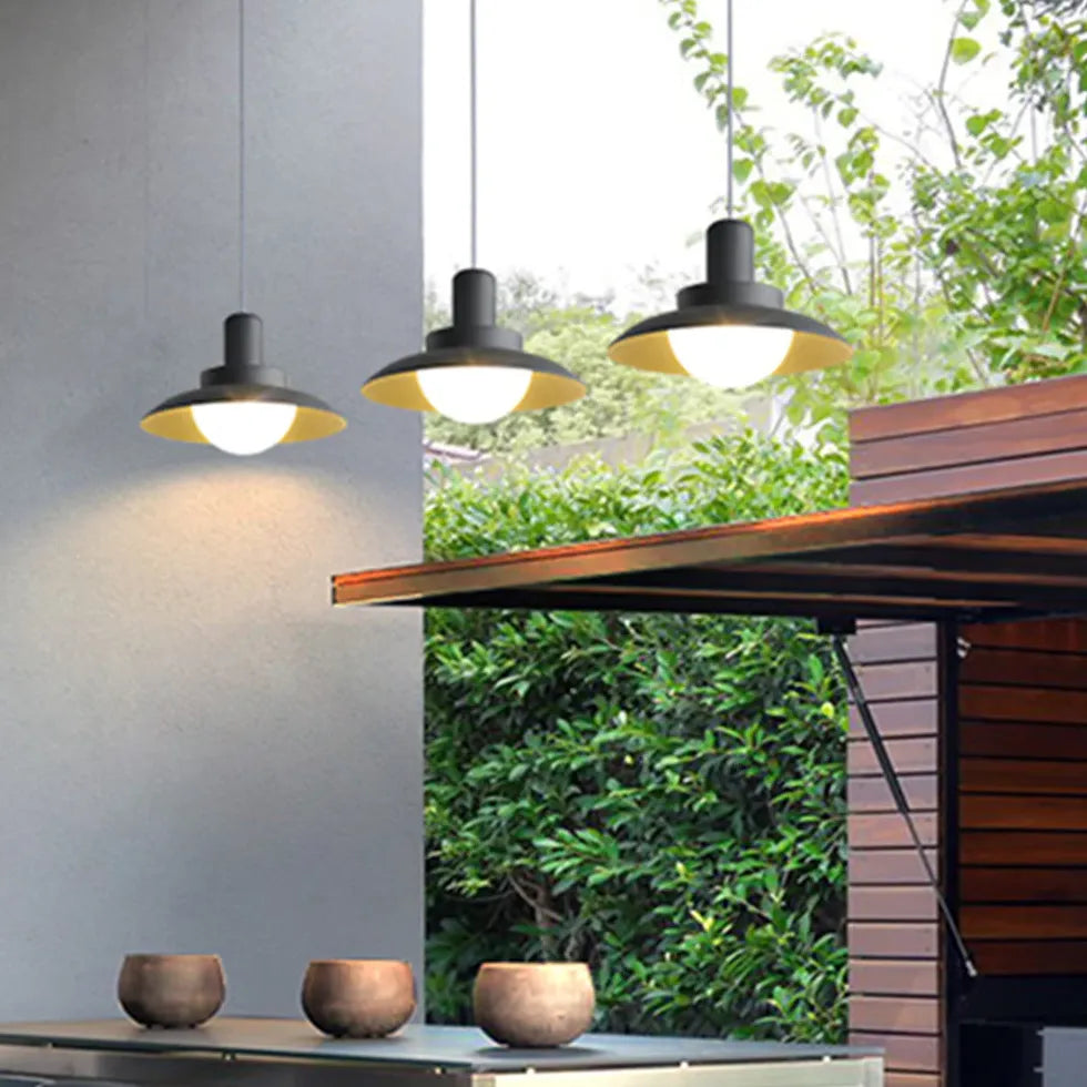 Umbrella-Shaped Outdoor Industrial Pendant Light