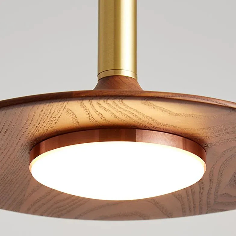 Wooden Lampshade Vintage LED Dining Pendant Light