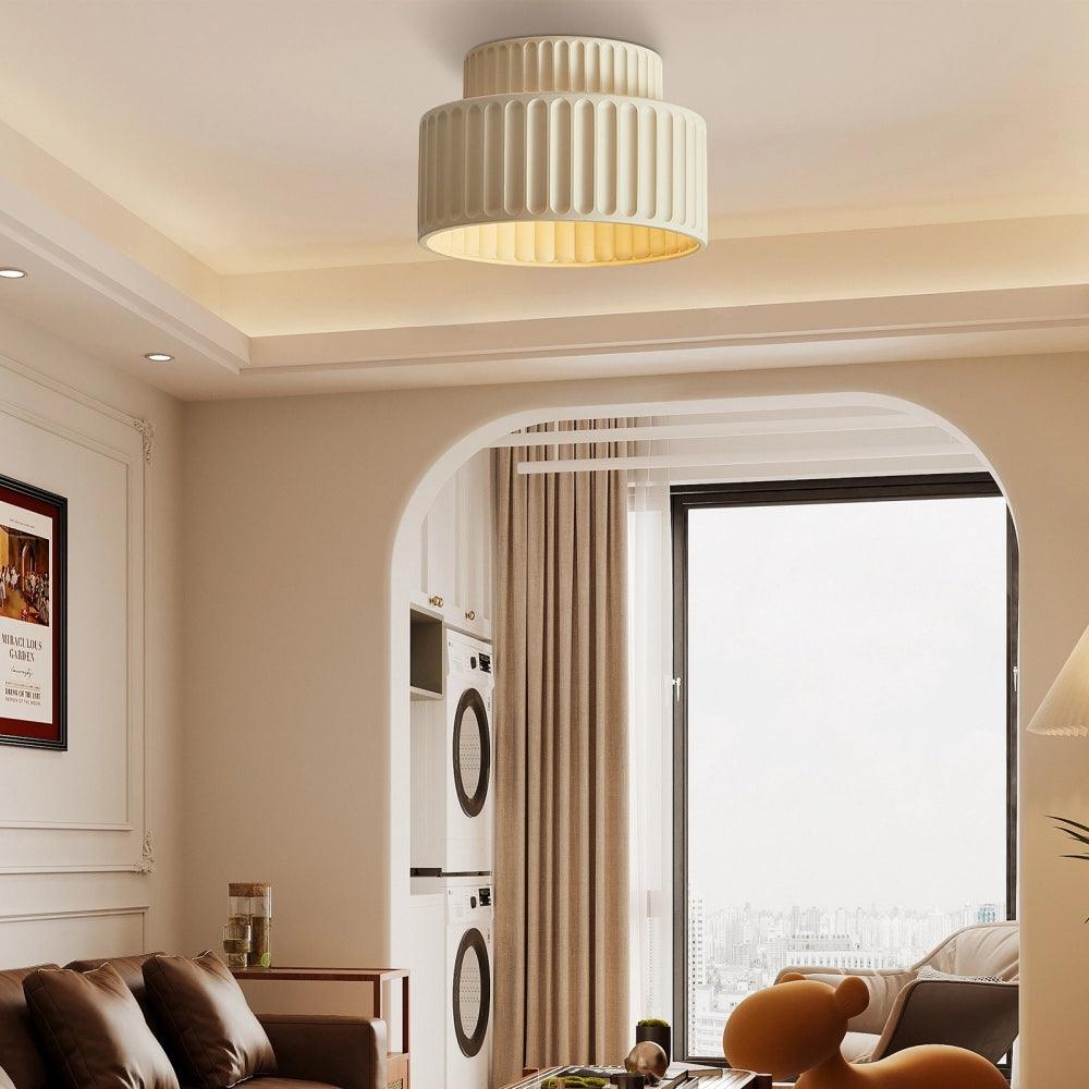 Modern White Wrinkled E27 Ceiling Light