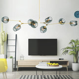 Scandinavian Smoked Glass Rotatable Chandelier