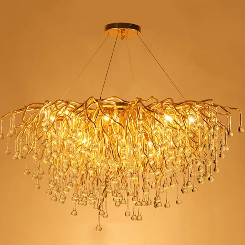 Branch-shaped Crystal Luxury Living Room Pendant Light