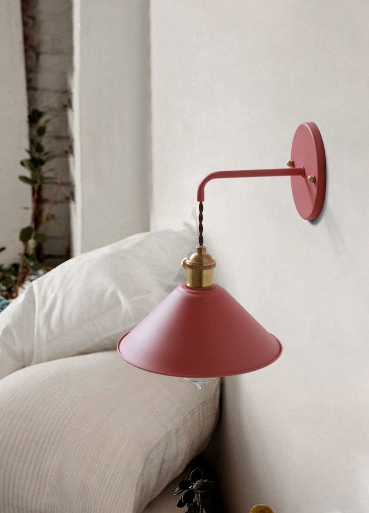 Colorful Curved Cone Retro Wall Lamp