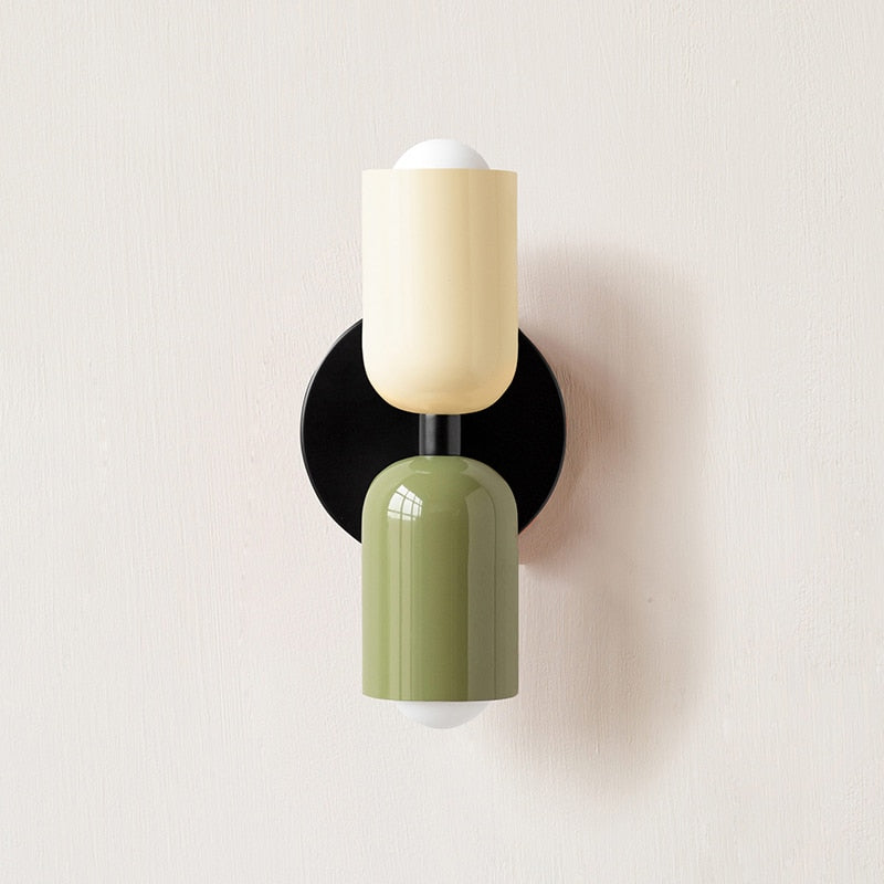 Colorful Minimalist Two-Bulb Wall Sconce