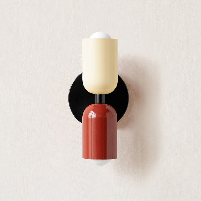 Colorful Minimalist Two-Bulb Wall Sconce