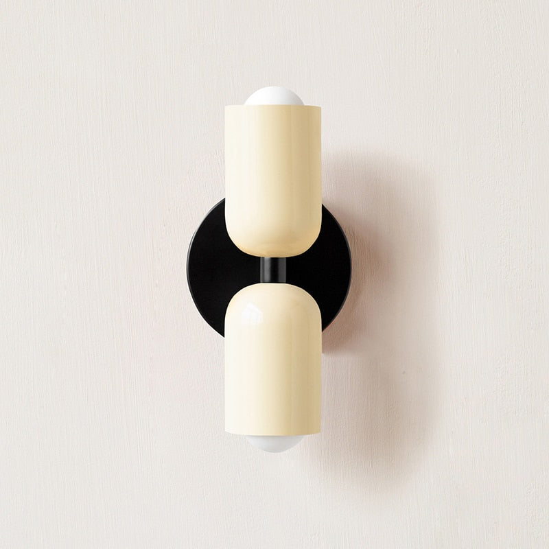 Colorful Minimalist Two-Bulb Wall Sconce