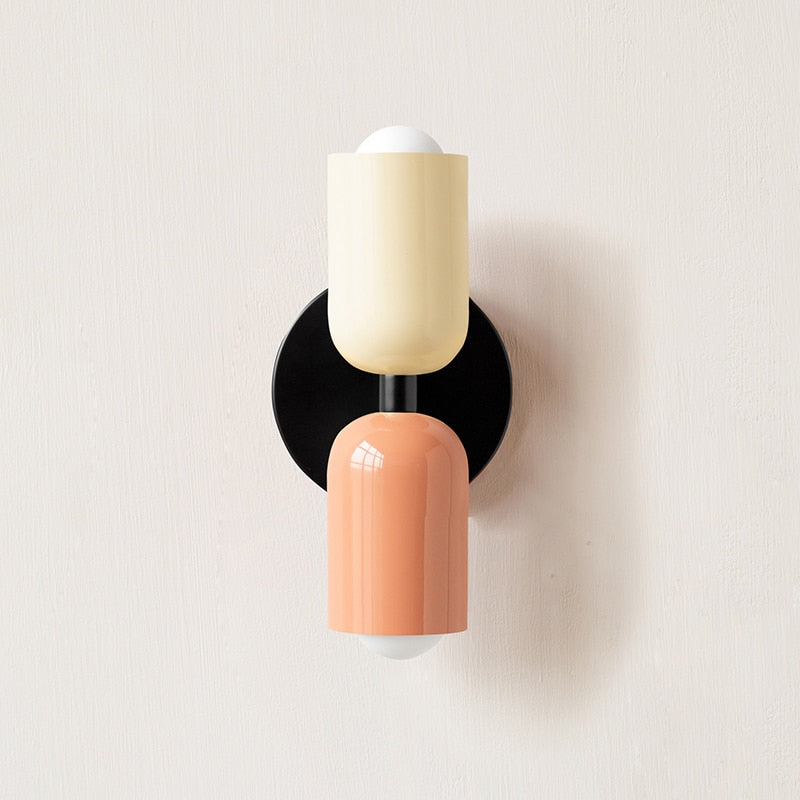 Colorful Minimalist Two-Bulb Wall Sconce