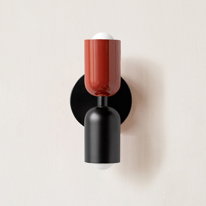 Colorful Minimalist Two-Bulb Wall Sconce