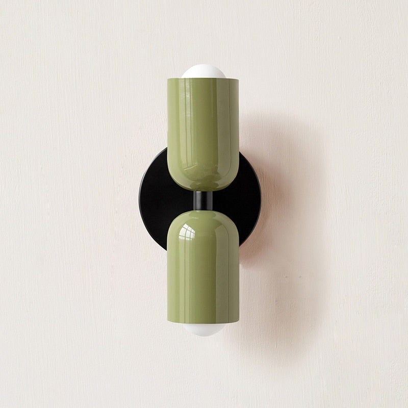 Colorful Minimalist Two-Bulb Wall Sconce