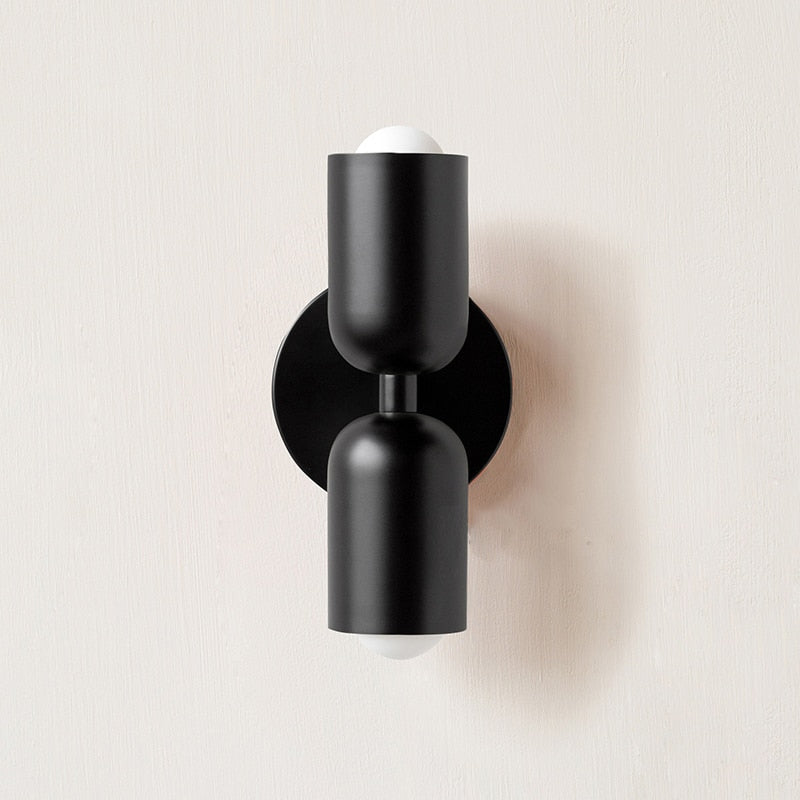 Colorful Minimalist Two-Bulb Wall Sconce