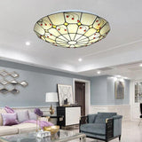 Vintage Geometric Round Colored Glass Ceiling Light