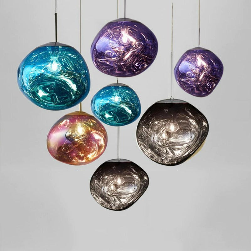 Colorful Warped Pendant Lights