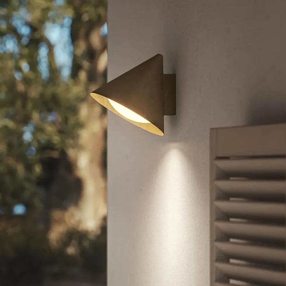 Cone Wall Light Outdoor Gold