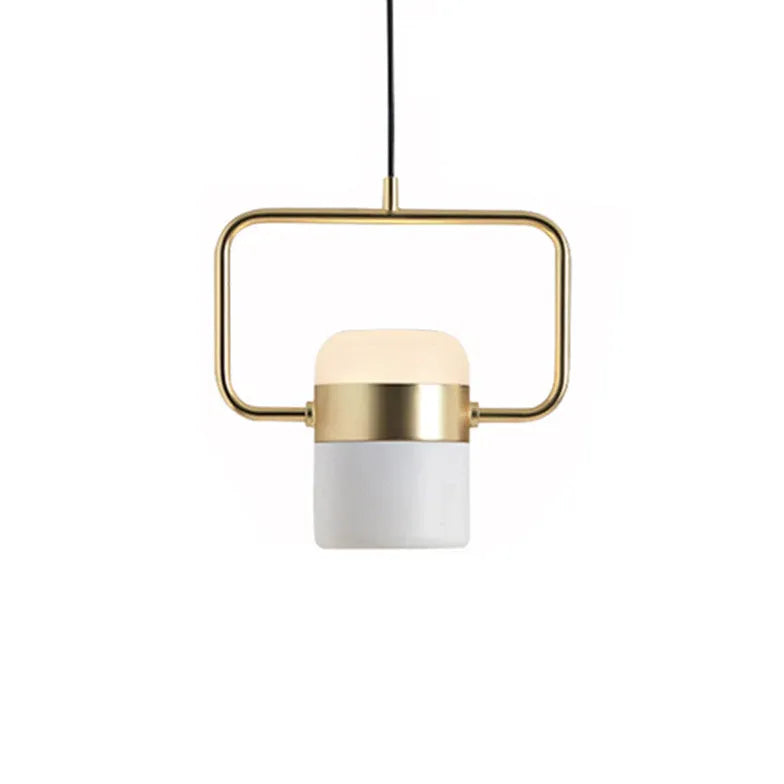 Adjustable Cylinder Pendant Light with Metal Frame