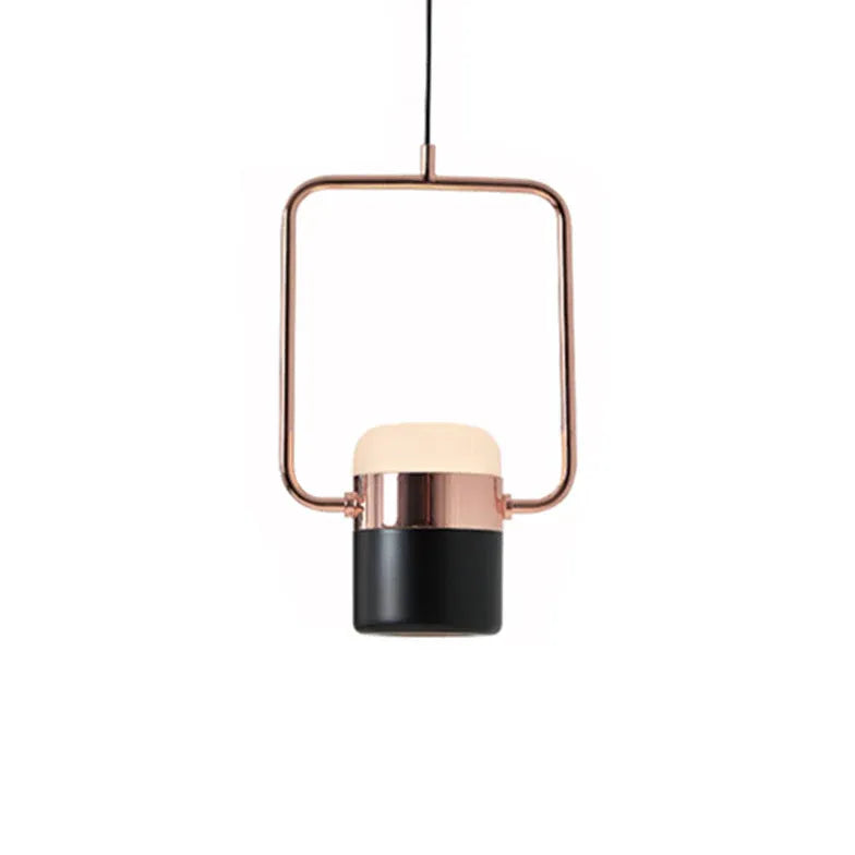 Geometric Frame Gold LED Bedroom Pendant Light