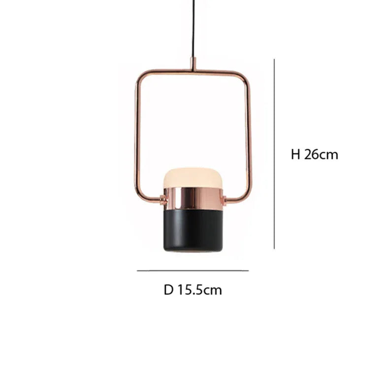 Adjustable Cylinder Pendant Light with Metal Frame