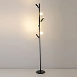 Multi-Head Black Slim Floor Lamp