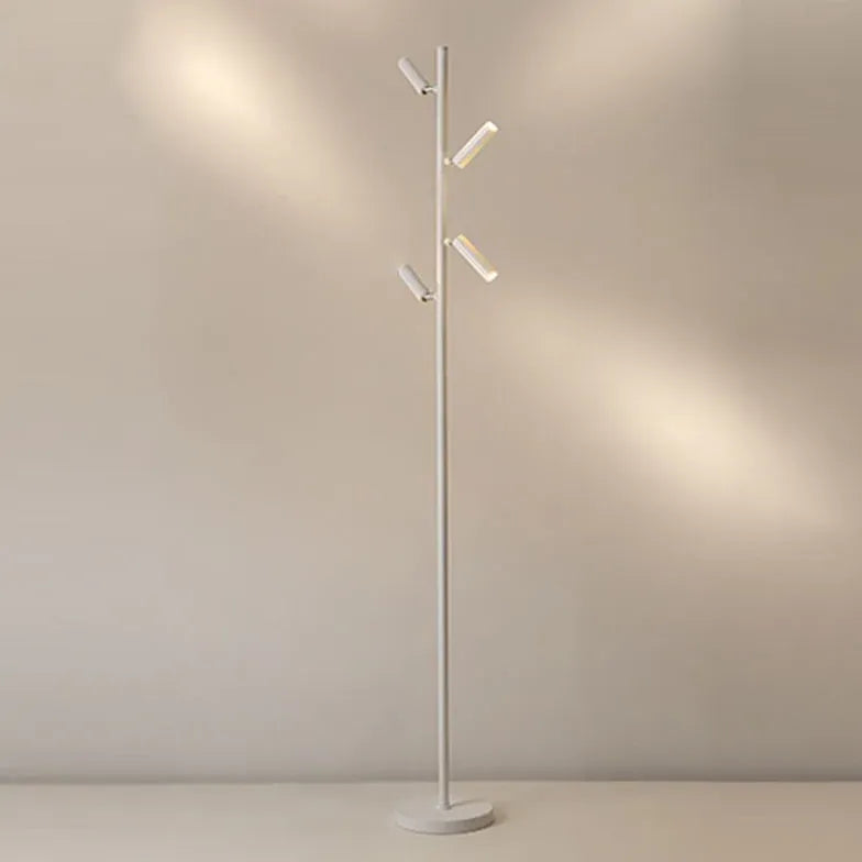 Multi-Head Black Slim Floor Lamp