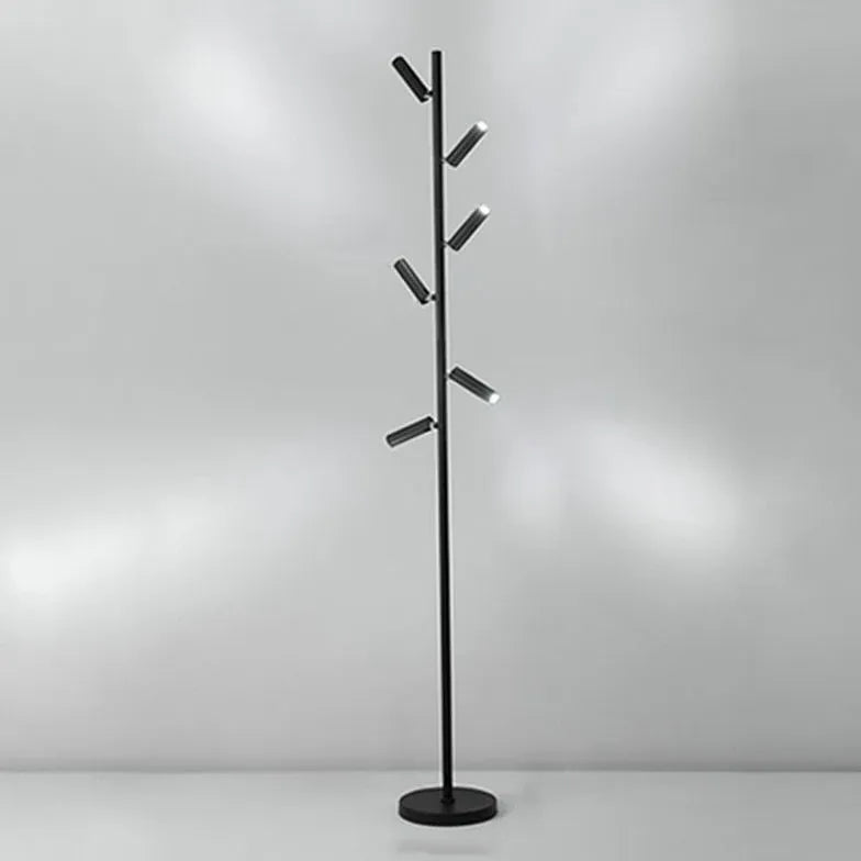 Multi-Head Black Slim Floor Lamp