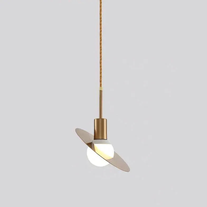 Geometric Frame Gold LED Bedroom Pendant Light