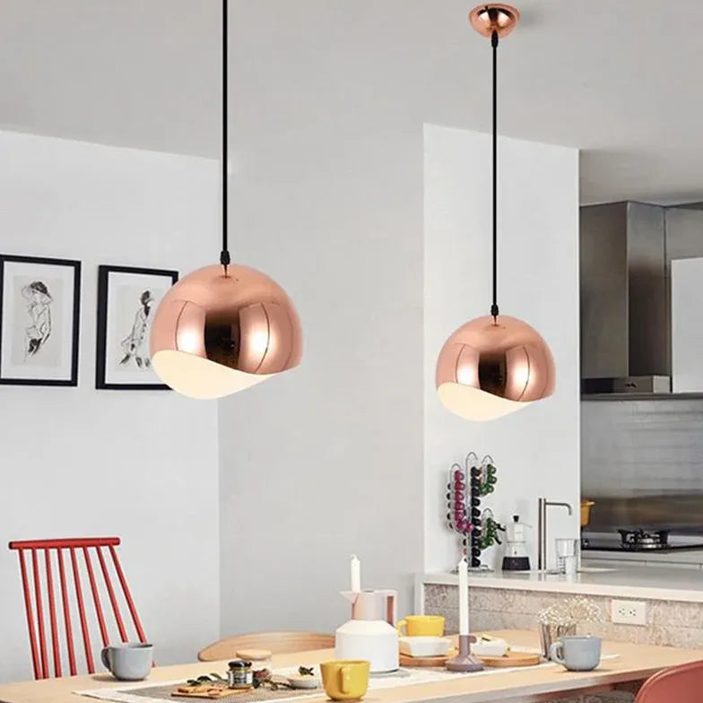 Hemispherical Streamlined Metal Kitchen Pendant Light