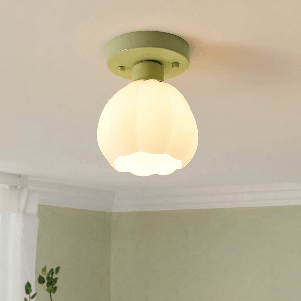 Wind Chime Orchid Glass Small White Ceiling Light