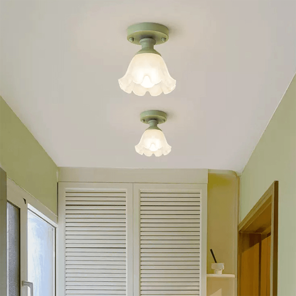 Wind Chime Orchid Glass Small White Ceiling Light