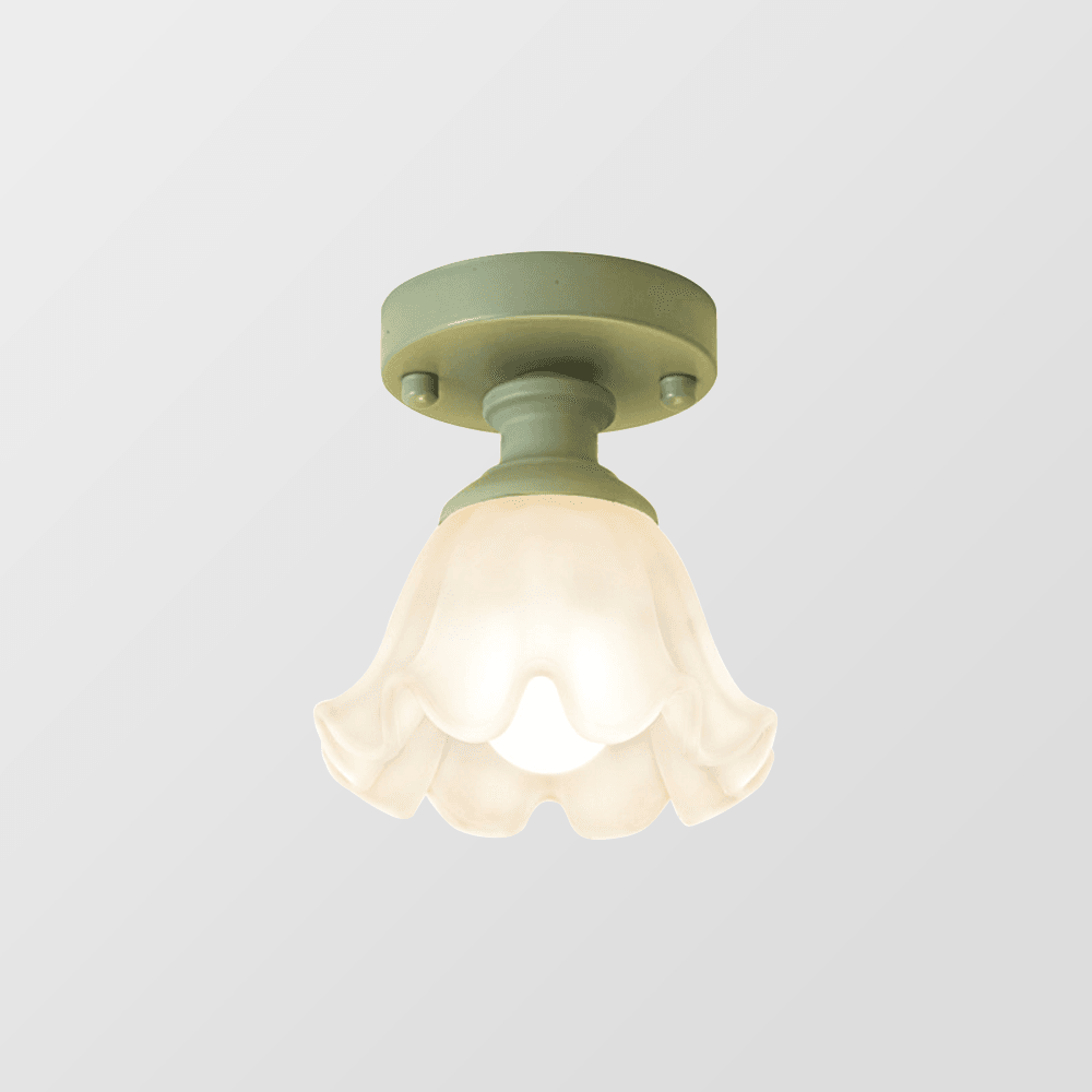 Wind Chime Orchid Glass Small White Ceiling Light