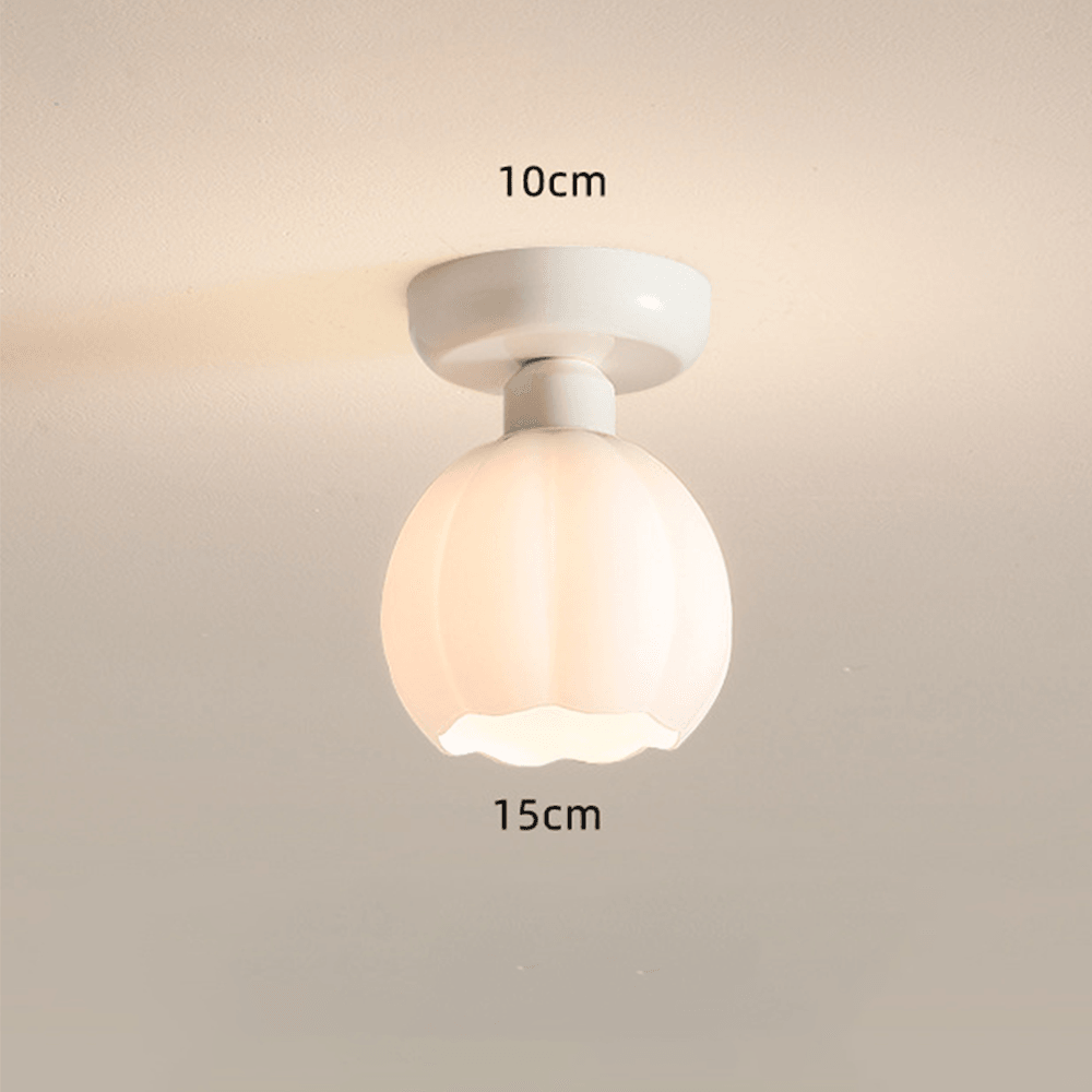 Wind Chime Orchid Glass Small White Ceiling Light