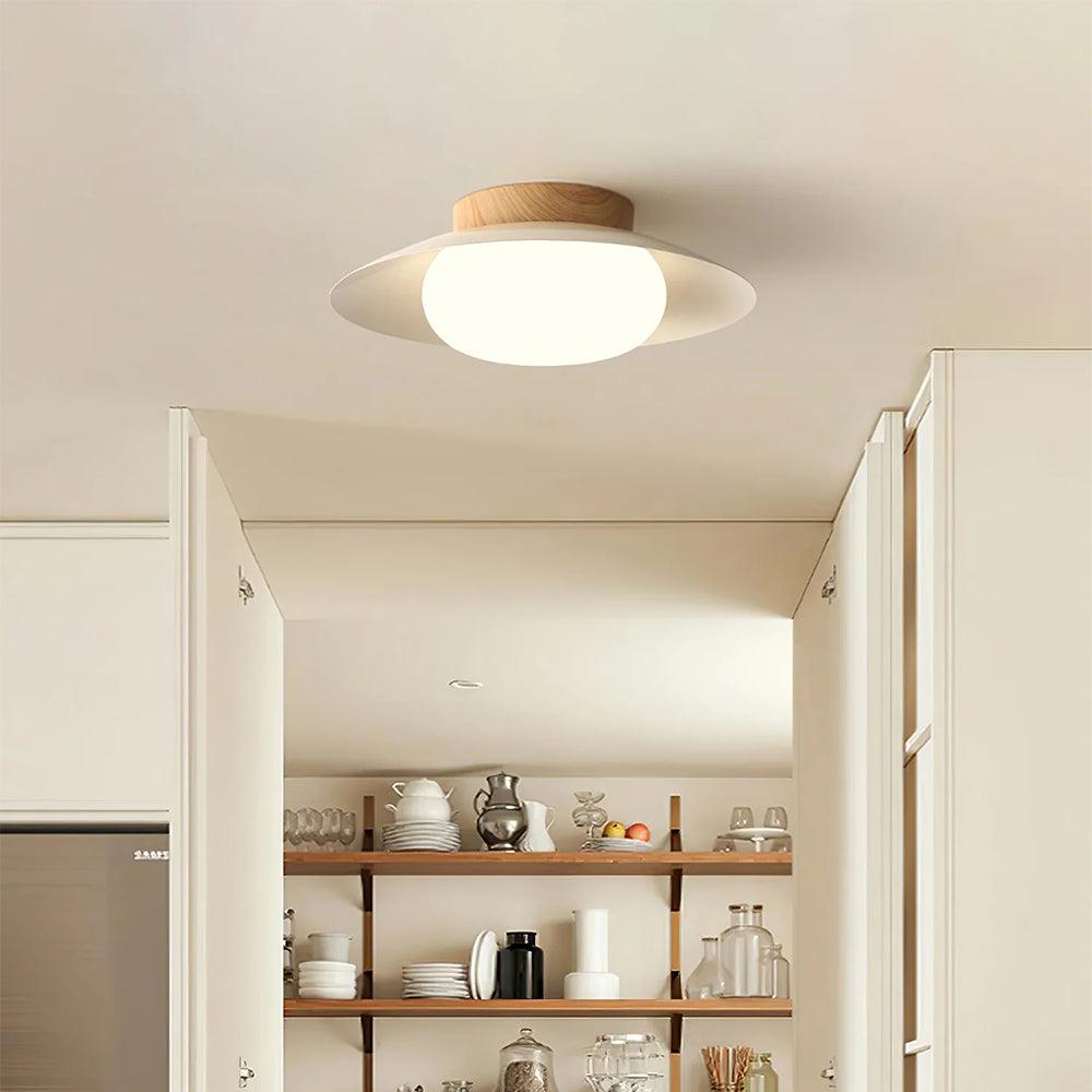 Cream Wooden Ceiling Light for Balcony
