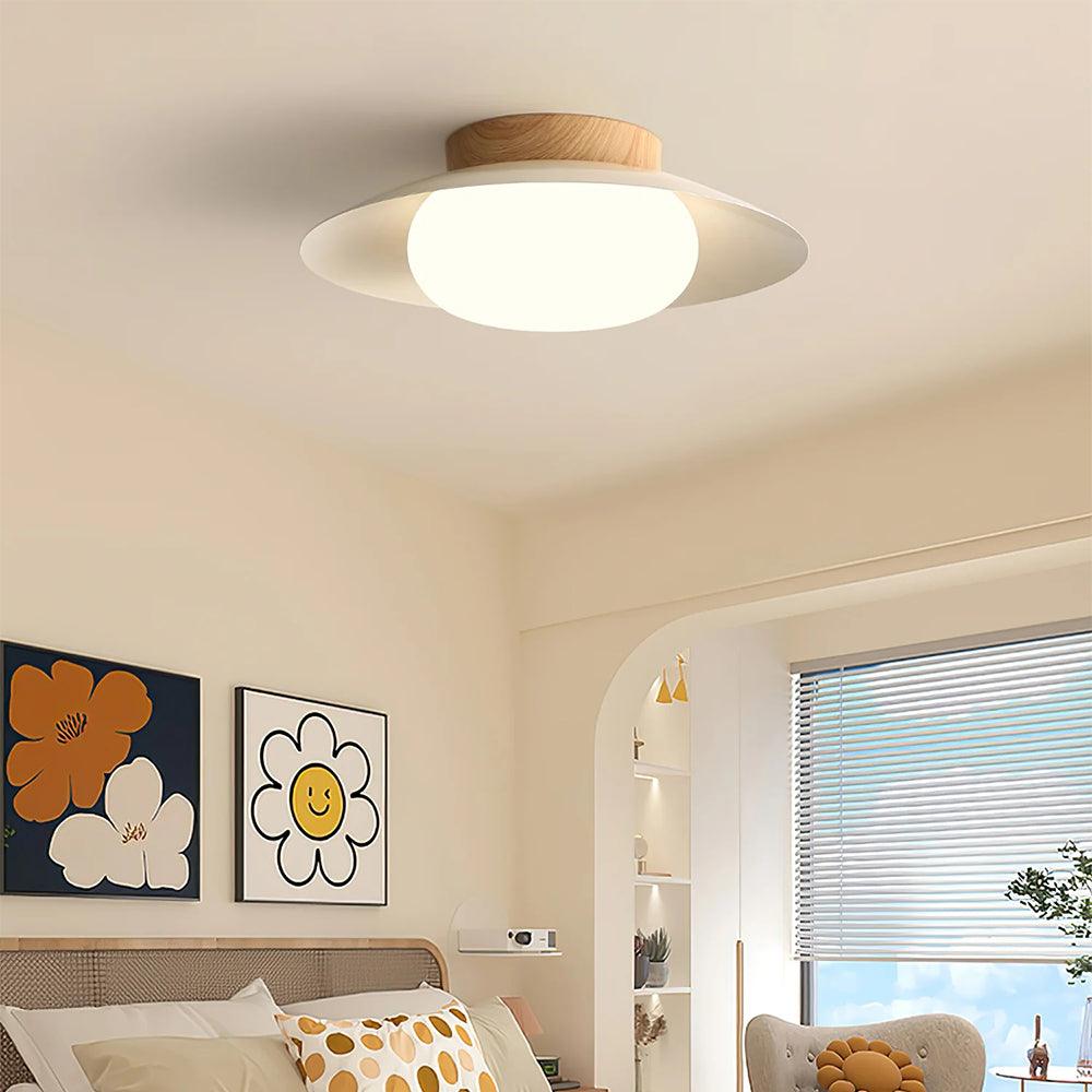 Cream Wooden Ceiling Light for Balcony