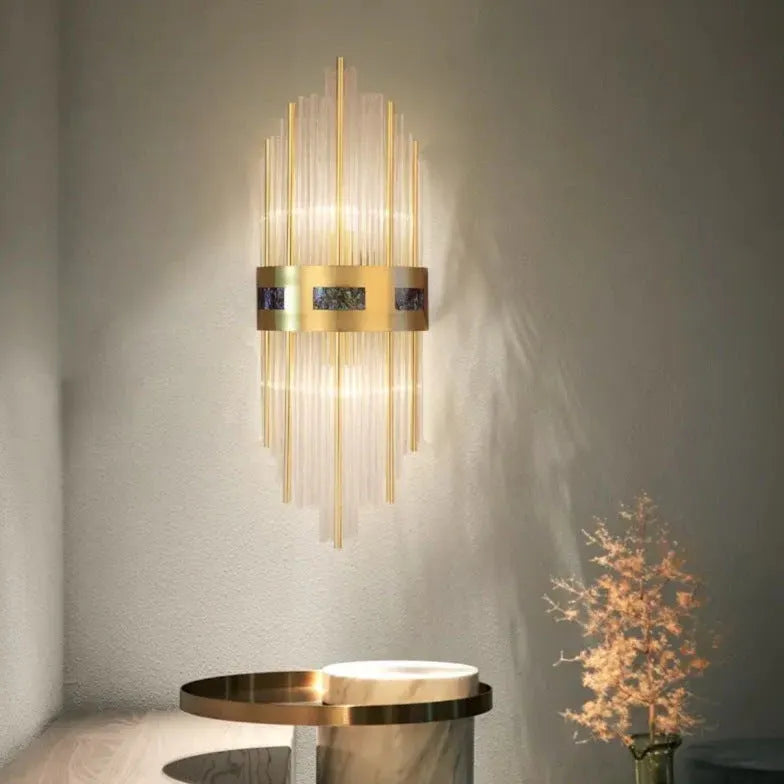 Luxury Crystal Pipe Gold Wall Lights