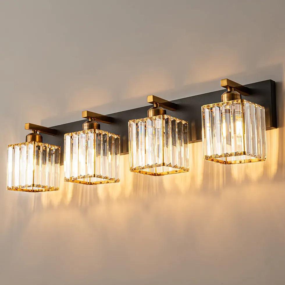 Crystal Wall Lights for Bathroom Gold