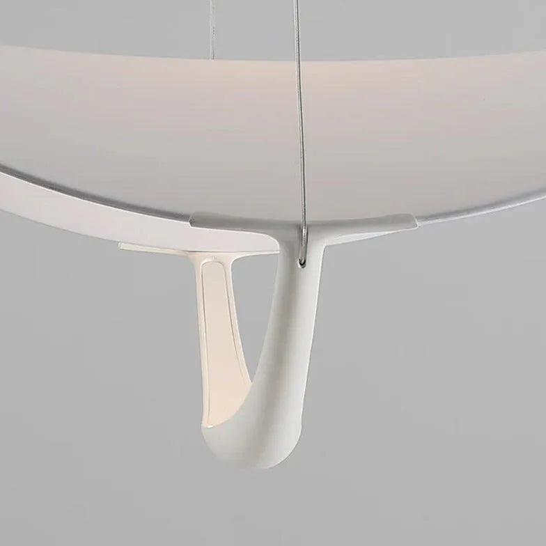 Curved Blades Bedroom White Pendant Light