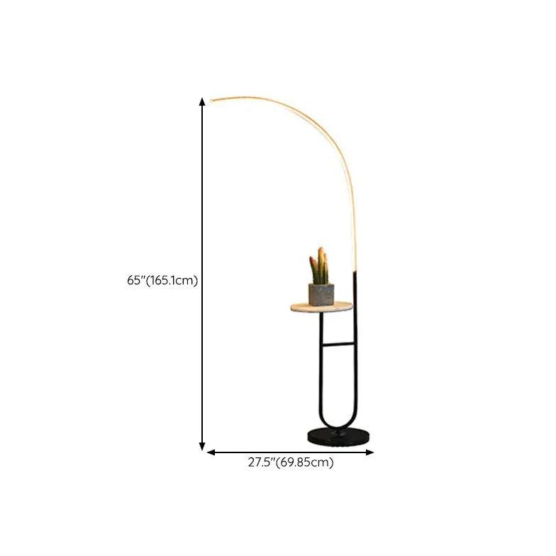 Curved Linear Lamp with Table Floor Lamp - Clowas
