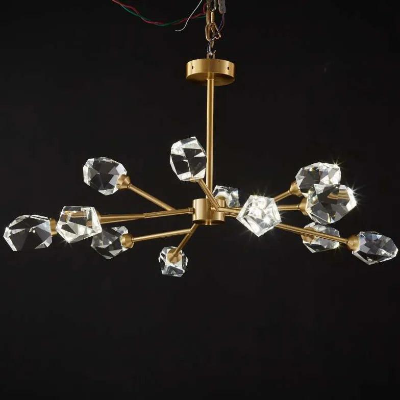 Cut Crystal Gold Modern Chandelier