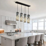 Cylinder Gold Crystal Modern Pendant Light