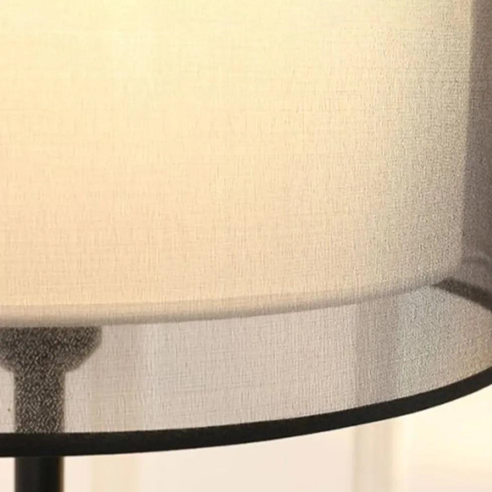 Cylindrical Black Mesh Plug-In Floor Lamp - Clowas