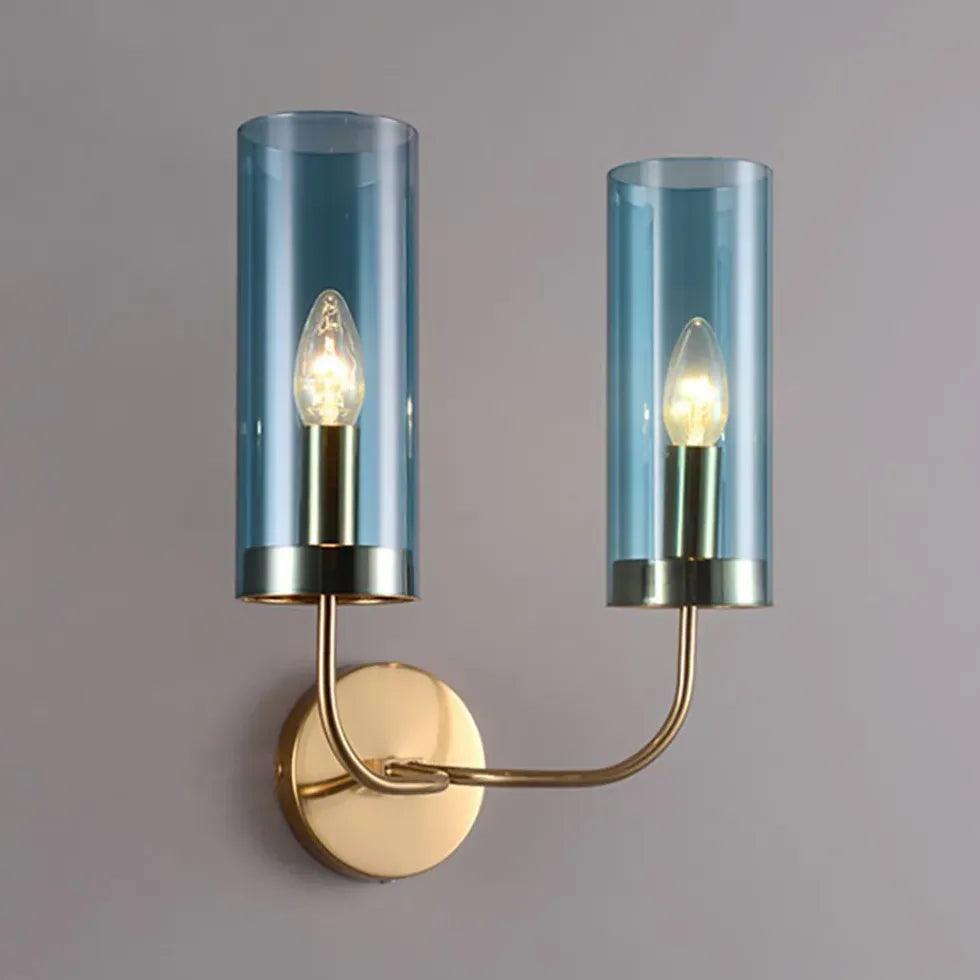 Brass and Glass Wall Lights in Elegant Design