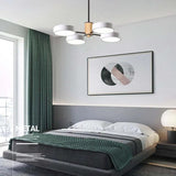 Round Plate Multi-Head Radiating Chandelier for Living Room