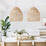 Boho  DIY Natural Rattan Pendant Lamp Shades