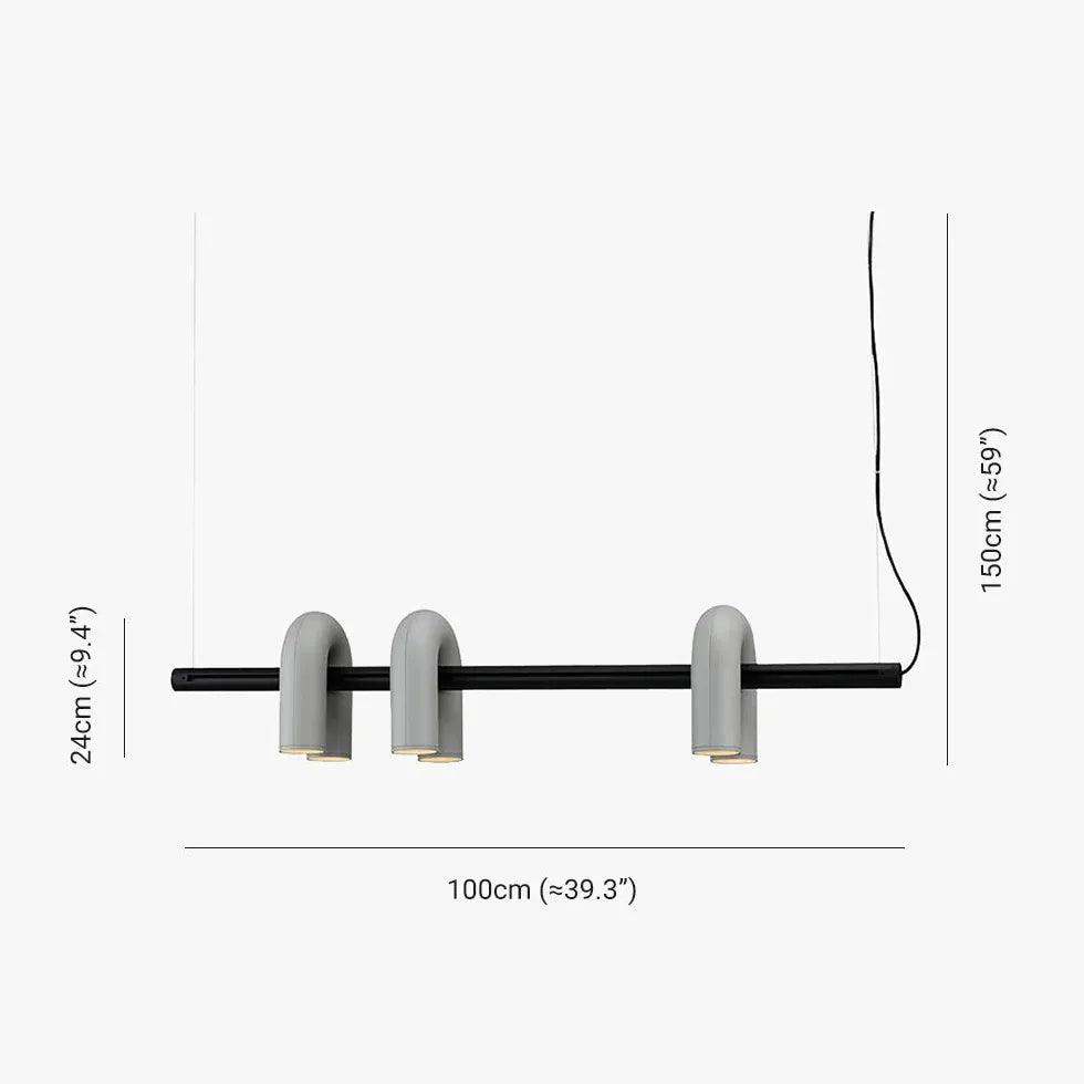 Modern Style Iron U-Shaped Pendant Light
