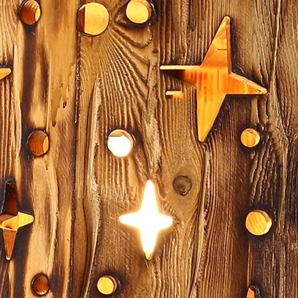 Vintage Industrial Carved Shipwood LED Pendant Light