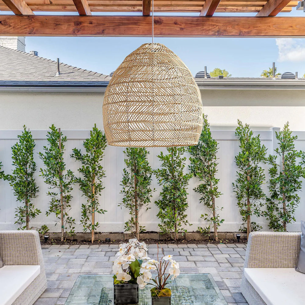 Boho  DIY Natural Rattan Pendant Lamp Shades