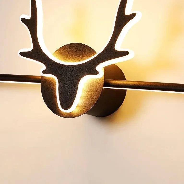 Nordic Black Antler Bathroom Mirror Light