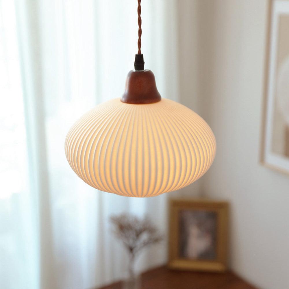 Wabi-Sabi Style Ceramic Pendant Light for Dining Room