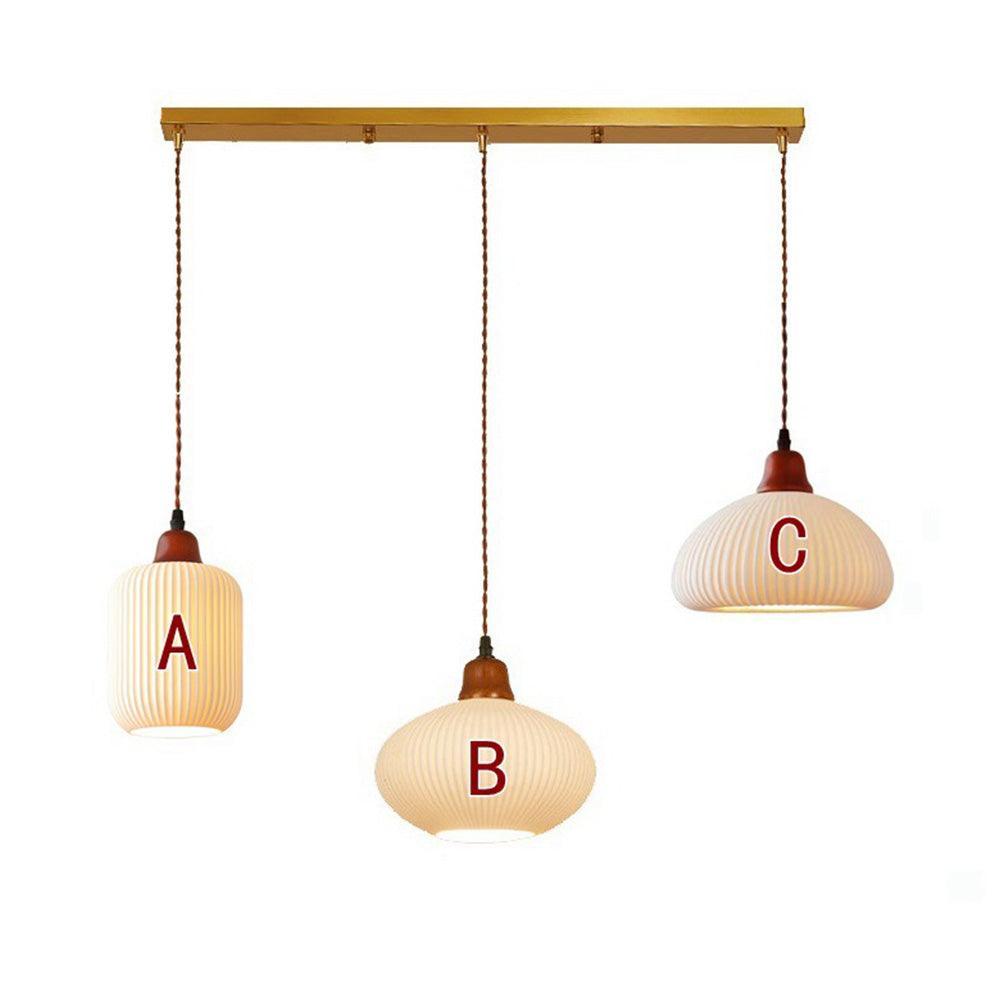 Wabi-Sabi Style Ceramic Pendant Light for Dining Room