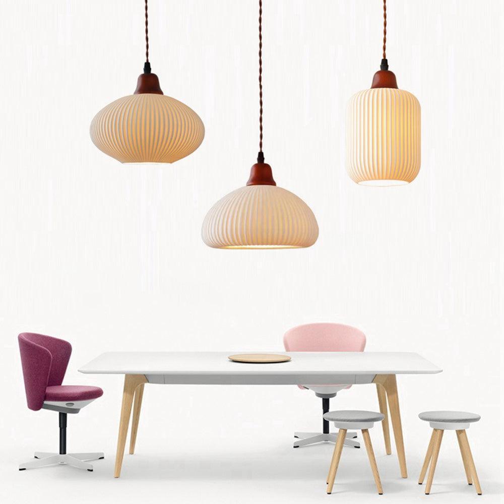 Wabi-Sabi Style Ceramic Pendant Light for Dining Room