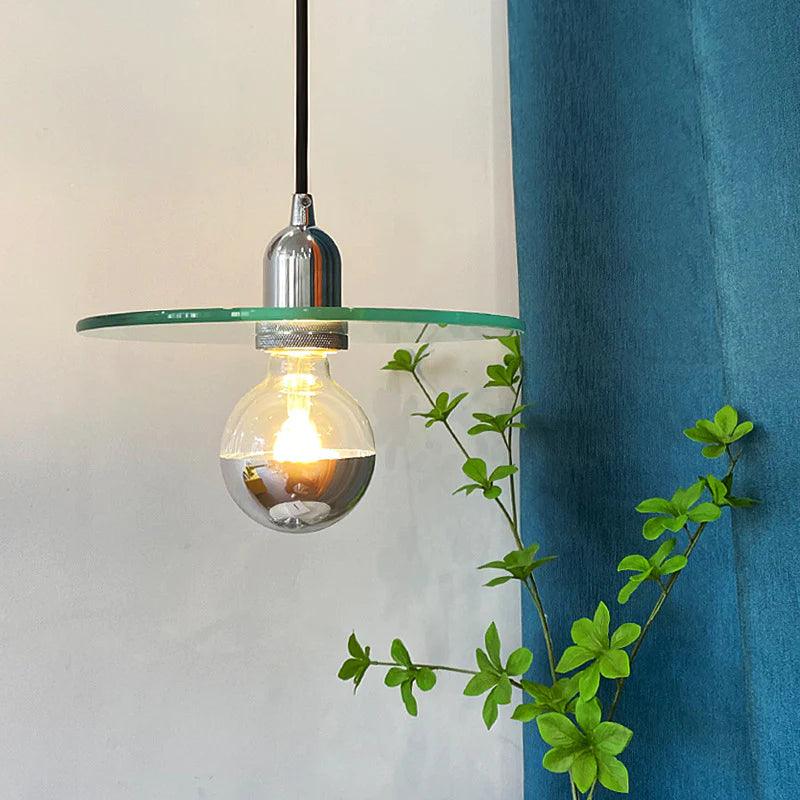 Vintage Chrome Round Glass Pendant Lighting