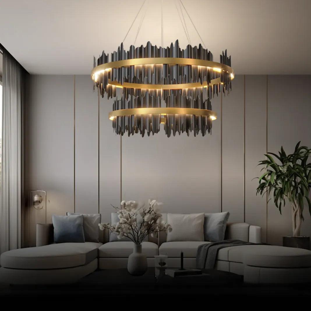 Double Vertical Stripes Industrial LED Chandelier - Clowas